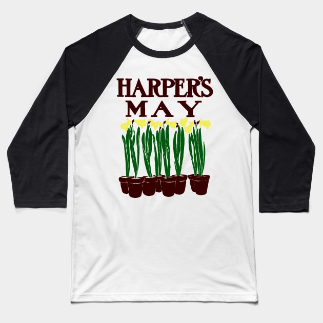 Harper's 1899 Edward Penfield Daffodils Baseball T-Shirt by Pixelchicken